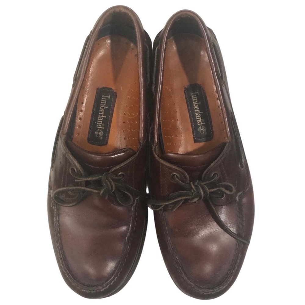 Timberland Boat Shoe Mens Brown Classic Deck Leather Nautical Casual